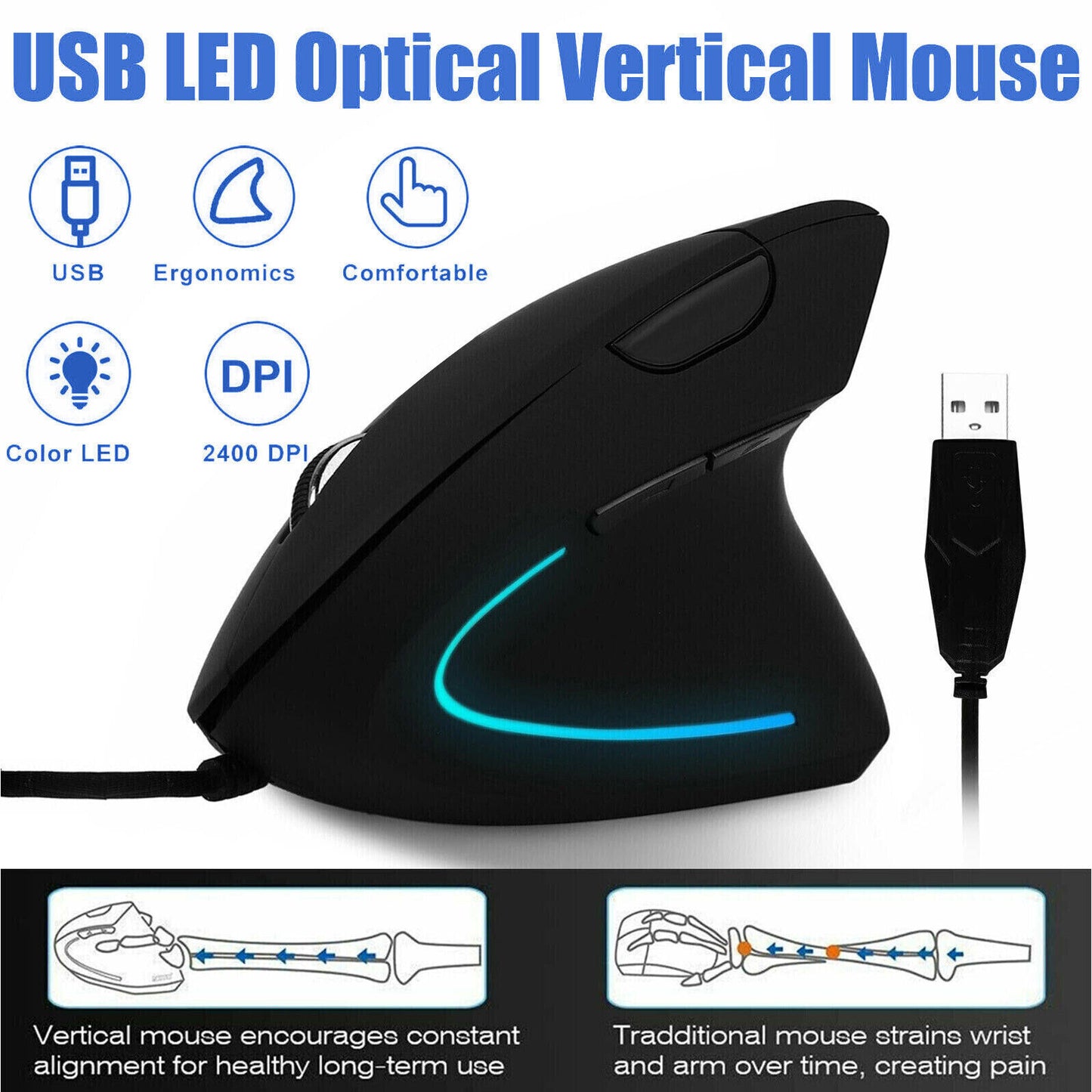 Ergonomic Optical Vertical Mouse